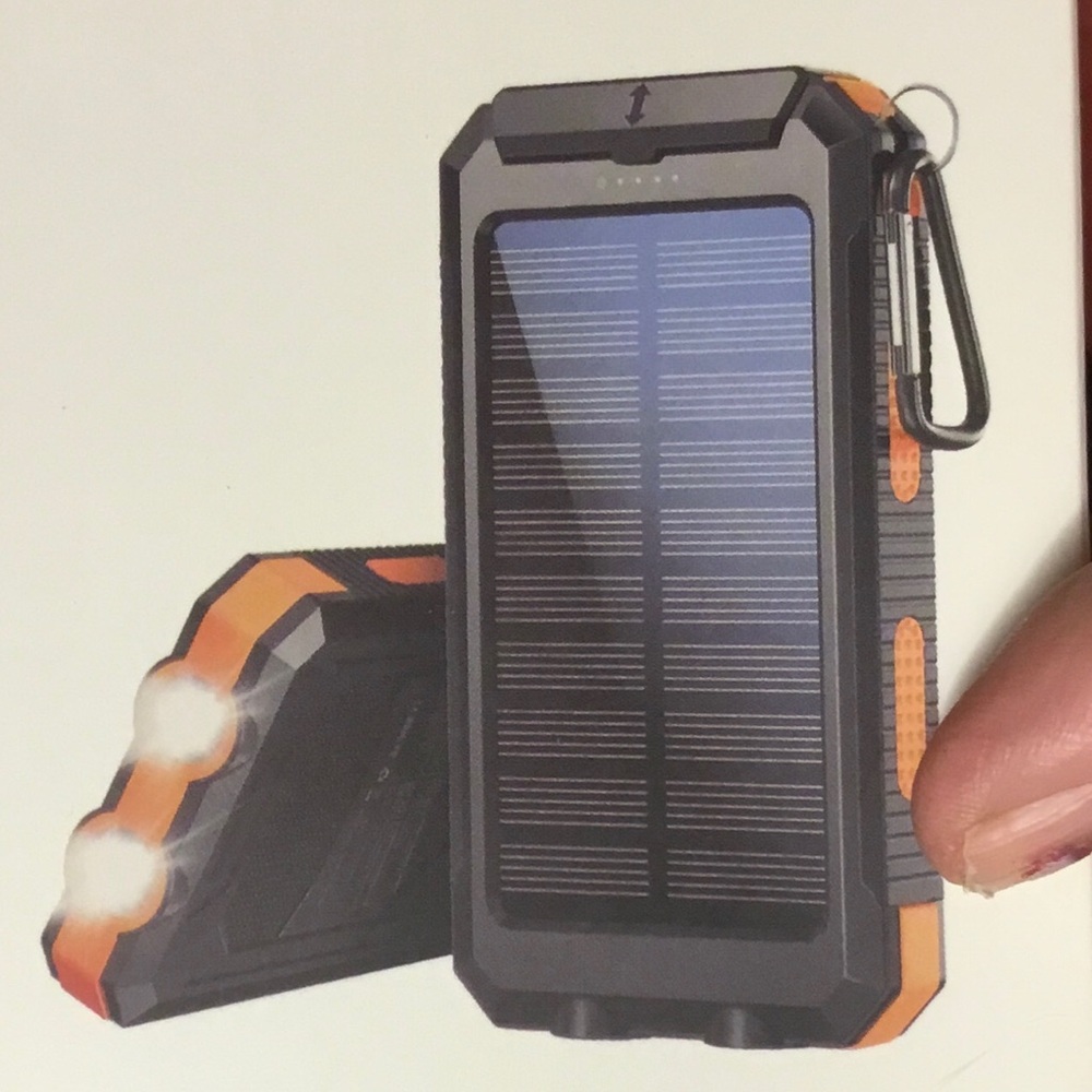 Portable Solar Phone Charger with LED compass flashlight Light Powerbank